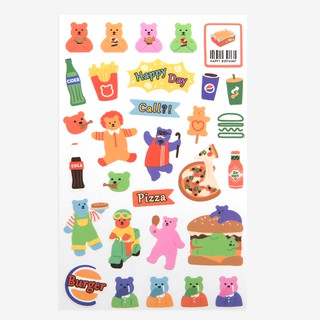 Jelly Bear Sticker - 22 Fast Food สติ๊กเกอร์เจ้าหมีจิ๋ว