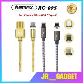 สายชาร์จ Remax  รุ่น RC-095 สายชาร์จแม่เหล็ก ยาว 1เมตร1.5A สำหรับชาร์จ ip /Type-c ของแท้ 100%