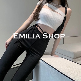 EMILIA SHOP กางเกงขายาว กางเกงเอวสูง กางเกงขายาวผู้หญิง 2022 ใหม่ ES030601