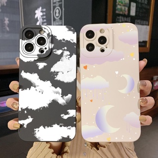 เคสโทรศัพท์มือถือ ขอบสี่เหลี่ยม ลายก้อนเมฆ ดวงจันทร์ สําหรับ Infinix Hot 12i 10S 11 10 Play 11S 10i Smart 6 HD X6511 X657B X6512 Note 12 G96