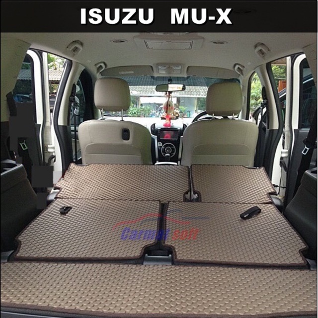 ปิดเบาะ+แผ่นท้ายรถ ISUZU MU-X 2013-2019 พรมกระดุม 5ชิ้น (พื้นเรียบ+ตีนตุ๊กแก)