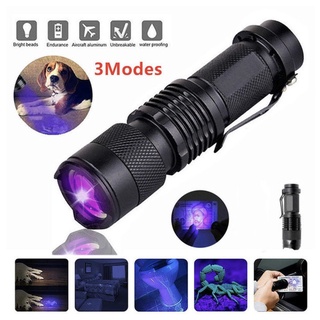 Ultra Violet LED ไฟฉาย Blacklight Light 395/365 nM ตรวจสอบโคมไฟไฟฉาย UV โคมไฟ Zoomable 3 โหมดโคมไฟอัลตราไวโอเลต