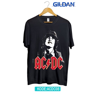 เสื้อยืดคอกลมAcdc ของแท้ GILDAN ACDC08 เสื้อยืด ลายวงดนตรีในตํานาน ACDC08S-4XL