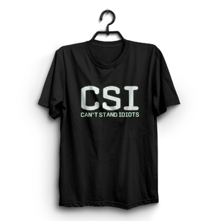 คอตต้อนคอกลมลดกระหน่ํา เสื้อยืดลําลอง แขนสั้น พิมพ์ลาย CSI CANT STAND IDIOTS สําหรับผู้ชาย NIhlnj38EEiiib53S-5XL