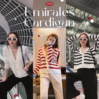 Flat2112: FF0150 : EMIRATES CARDIGAN สีแดง Used  like new ค่ะ