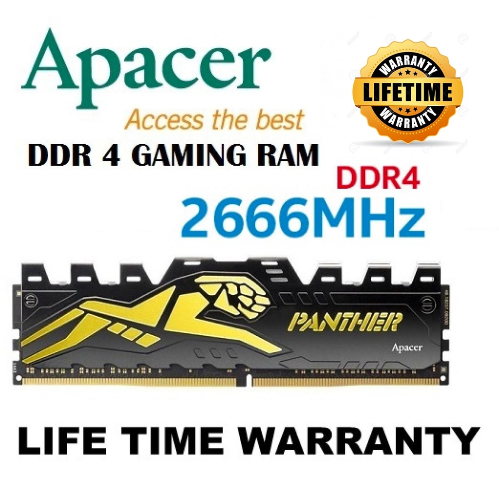 8GB (8GBx1) DDR4/2666 RAM PC (แรมพีซี) APACER PANTHER (สีดำ) ประกัน LT.