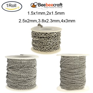 Beebeecraft 1 ม้วน 304 สายโซ่สแตนเลส 2 . 5X2X0 . 5 มม . ; ประมาณ 25 ม . / ม้วน