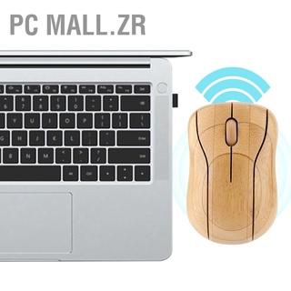 PC Mall.zr 2.4GHz Bamboo Wireless Optical Mouse Laptop Computer Wooden Wood