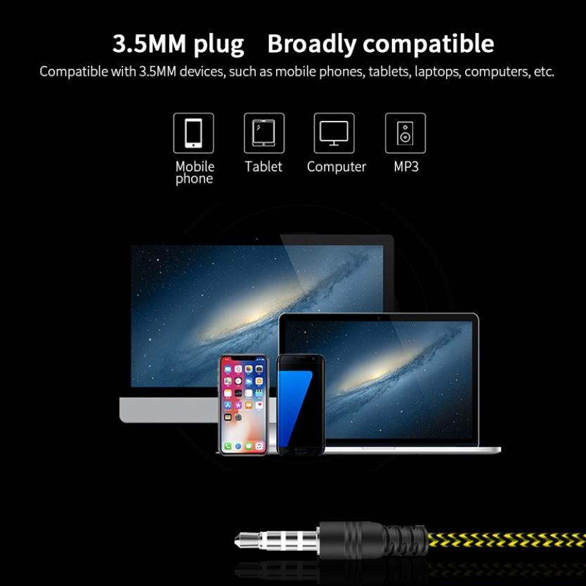 หูฟังอินเอียร์แบบมีสายเบสหนัก 3.5 มม.