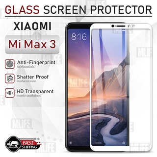 MLIFE - กระจก 9D เต็มจอ Xiaomi Mi Max 3 ฟิล์มกระจก กาวเต็มจอ ฟิล์มกระจกนิรภัย ฟิล์มกันรอย กระจก เคส Tempered Glass