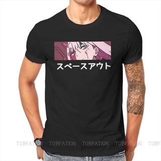 เสื้อยืดคอกลม ผ้าฝ้าย พิมพ์ลายกราฟิก Zero Two DARLING in the FRANXX สําหรับผู้ชายS-5XL