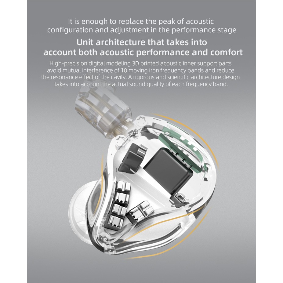 KZ ASX 20BA Units HIFI In Ear Earphone Bass DJ Monitor Earbuds Noise ...