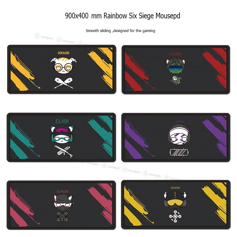 Sowawin 900*400 Rainbow Six Siege FUZE ECHO JAGER MIRA DOKKA แผ่นรองเมาส์เกมมิ่ง #8