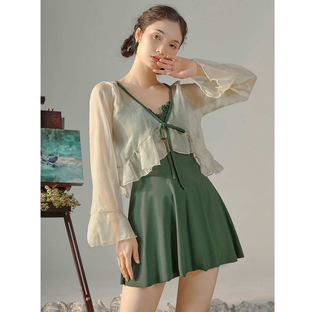 Xu Susu Oolong Tea Jelly] 2021 ใหม่ยอดนิยมแขนยาวอนุรักษ์นิยมอาบน้ำน้ำพุ