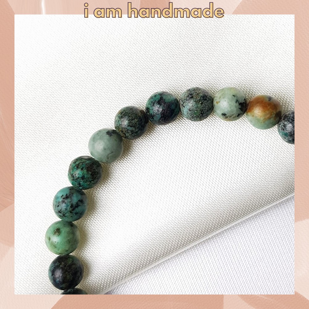 หินนำโชค หินเทอร์ควอยซ์ แอฟริกา ขนาด 6 มิล African Turquoise หินแท้ เสริมอำนาจ บารมี กำไลหิน เทอร์ควอยส์ หินสีฟ้า