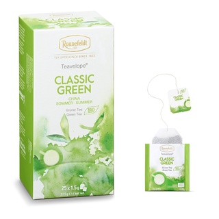 รอนเนอเฟลด์ ชาเขียวซองออแกร์นิคแบบดั้งเดิม 25 ซอง - Ronnefledt Teavelope Green Tea Organic Classic China box x25