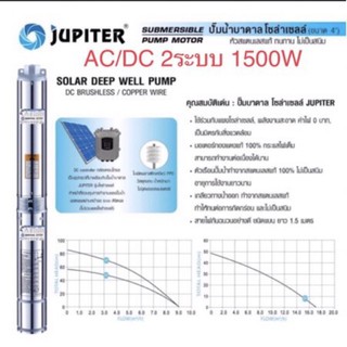 Jupiter ปั๊มบาดาล โซล่าเซลล์ 1500วัตต์ AC/DC 2ระบบ