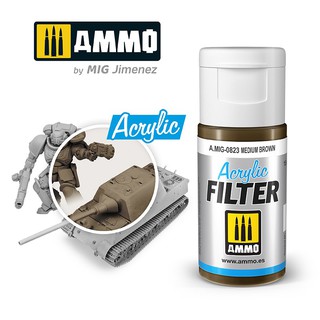 Ammo By MIG - AMIG0823 ACRYLIC FILTER Medium Brown