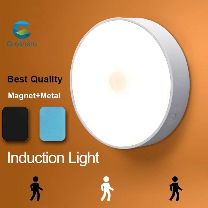 เซ ็ นเซอร ์ ไฟกลางคืน USB ชาร ์ จไร ้ สาย Body Induction โคมไฟ Motion Sensor Light LED