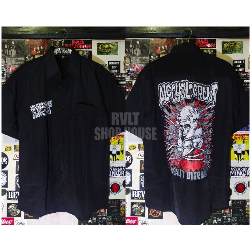 KEMEJA Alcoholrust Punk Band Shirt / Punk Shirt / เสื้อเชิ้ตผู้ชาย