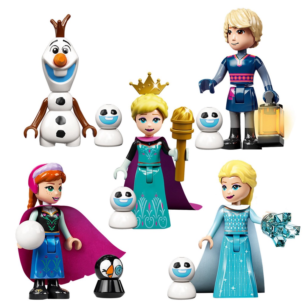 ตุ๊กตาฟิกเกอร์ เจ้าหญิงดิสนีย์ Frozen MiniFigure Anna Elsa Olaf พร้อมโคมไฟ