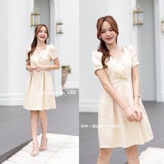 Ella Loveable Dress : สีครีม [Made by Pastel Time]