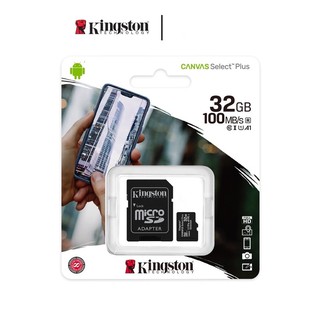 ราคาMemory Card Micro SD 32GB ( kingston ) ของแท้รับประกันศูนย์ ใช้ได้กับeken h9r/กล้องติดรถยนต์/ipcam/มือถือ
