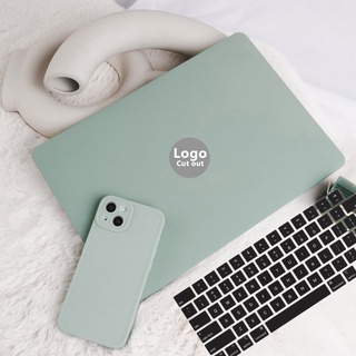 &lt;logo Cut out&gt; ใหม่ เคสแล็ปท็อป แบบแข็ง เนื้อแมตต์ สีเขียว สําหรับ Macbook pro 13 M2 14 นิ้ว 2020 2021 2022 Air M1 M2 A2337 A2338 A2442