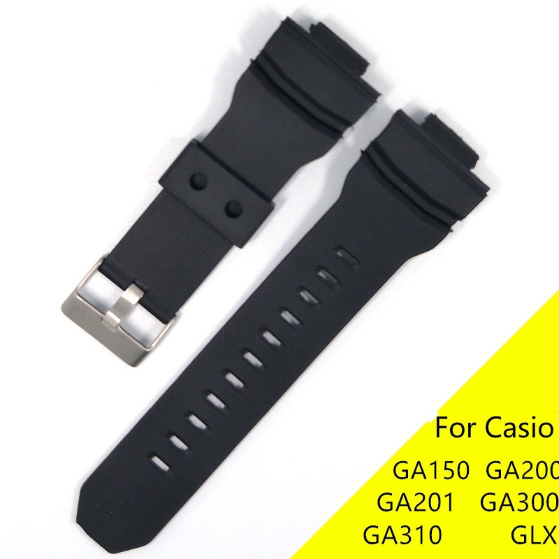สายนาฬิกายางสําหรับ Casio G-shock GA150 GA200 GA201 GA300 GA310 GLX สายเรซิ่น
