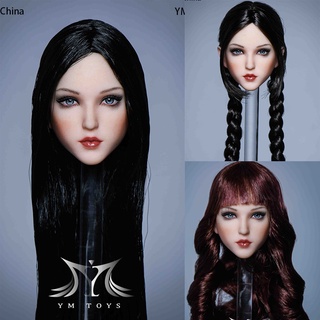 Ymtoys โมเดลฟิกเกอร์ 1/6 Sweet YMT058 Girl Head Carving สําหรับทหารหญิง 12 นิ้ว