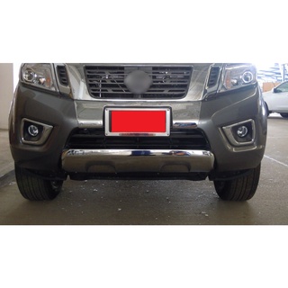 กันแครงค์ แผ่นกันห้องเครื่อง Navara Np300 2014-2019 ทำจากพลาสติก ชุบโครเมียม V1 AS