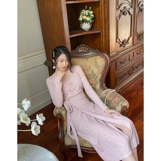 Sweet Peach : Mellow Pink Dress เดรสสีชมพู