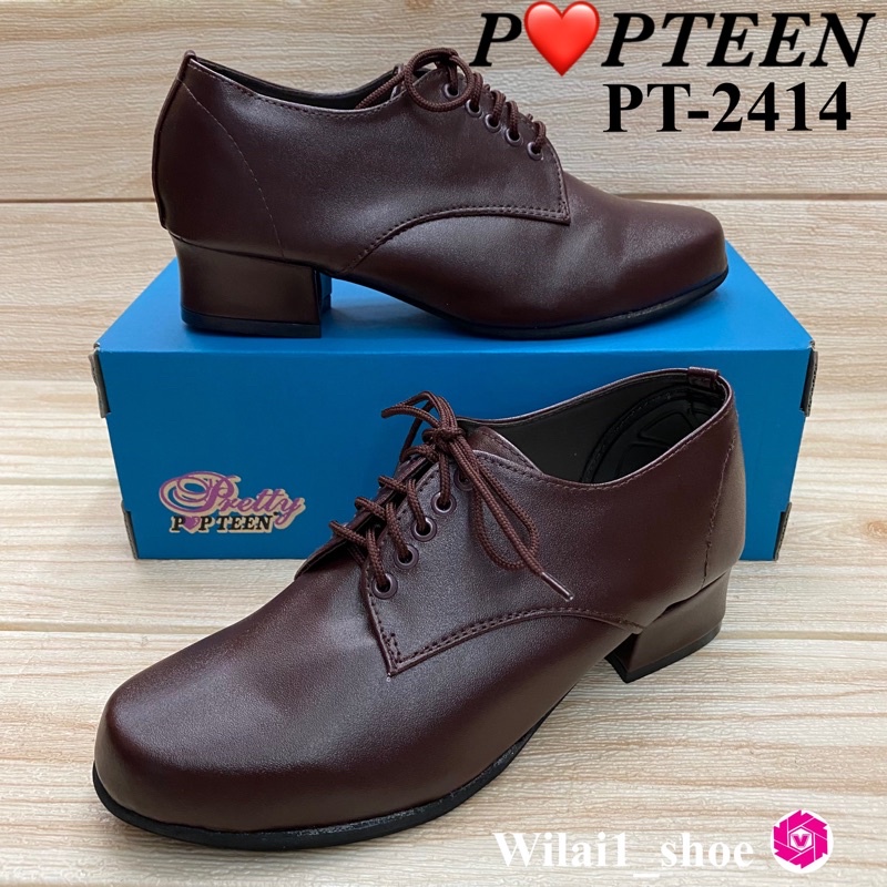 POPTEEN รุ่น PT 2414 รองเท้าผู้กำกับลูกเสือ ครูผู้หญิง (35-45) ส้นสูง 1.5 นิ้ว