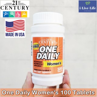 วิตามินรวม สำหรับผู้หญิง สารอาหารรวม 21 ชนิด One Daily Womens 100 Tablets - 21st Century