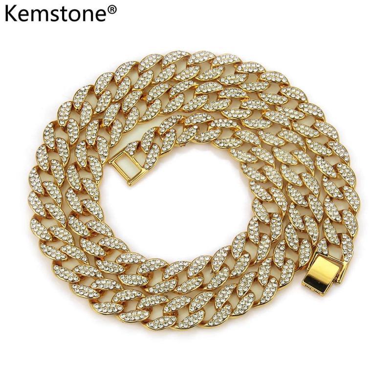 Kemstone สร้อยคอเพชร สไตล์ฮิปฮอป สีทอง เงิน สำหรับผู้ชาย ขนาด 20 นิ้ว 24 นิ้ว 30 นิ้ว