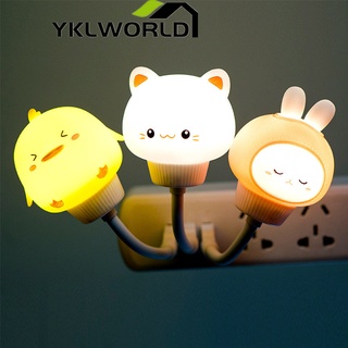 YKLWORLD ไฟกลางคืน LED โคมไฟรูปการ์ตูน น่ารัก ไฟ USB พร้อมรีโมทคอนโทรล ตกแต่งห้องนอนโคมไฟ Night Light