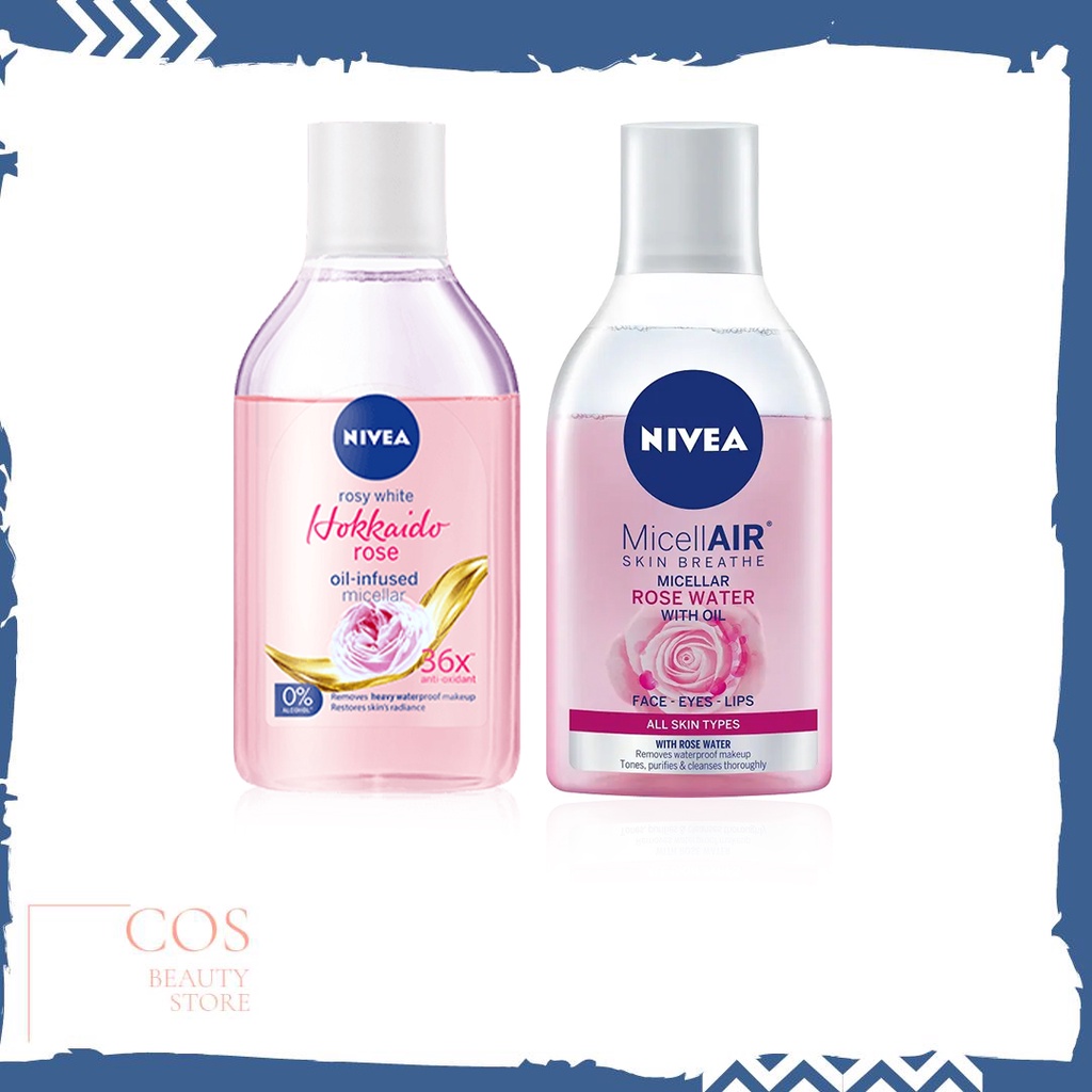 (400 มล.) NIVEA ROSY BRIGHT HOKKAISO ROSE MICELLAR WATER นีเวีย นีเวีย โรซี่ ไบรท์ ฮอกไกโด โรส ไมเซล่า วอเตอร์ มี 2 สูตร