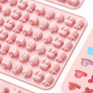 แม่พิมพ์ ซิลิโคน สำหรับ ทำเยลลี่ ผลไม้ 66 ช่อง (สีแรนดอม) soft candy silicone moulds