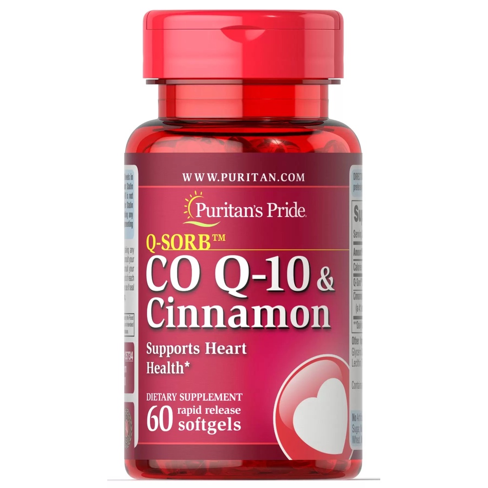 Puritan  Q-SORB Co Q-10  120mg.& Cinnamon 250 mg. 60 softgels