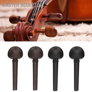 Master Sculptor 4/4 Violin Parts Tailpiece Ebony Tuning Pegs Chinrest Endpin Tuners Bridge Soundpost Kit