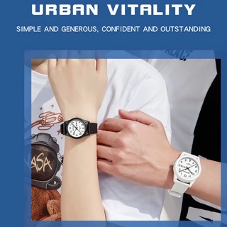 Sanda นาฬิกาข้อมือควอตซ์ดิจิทัล หน้าจอ LED สีพื้น สไตล์โรแมนติก สําหรับคู่รัก 6088-89/14