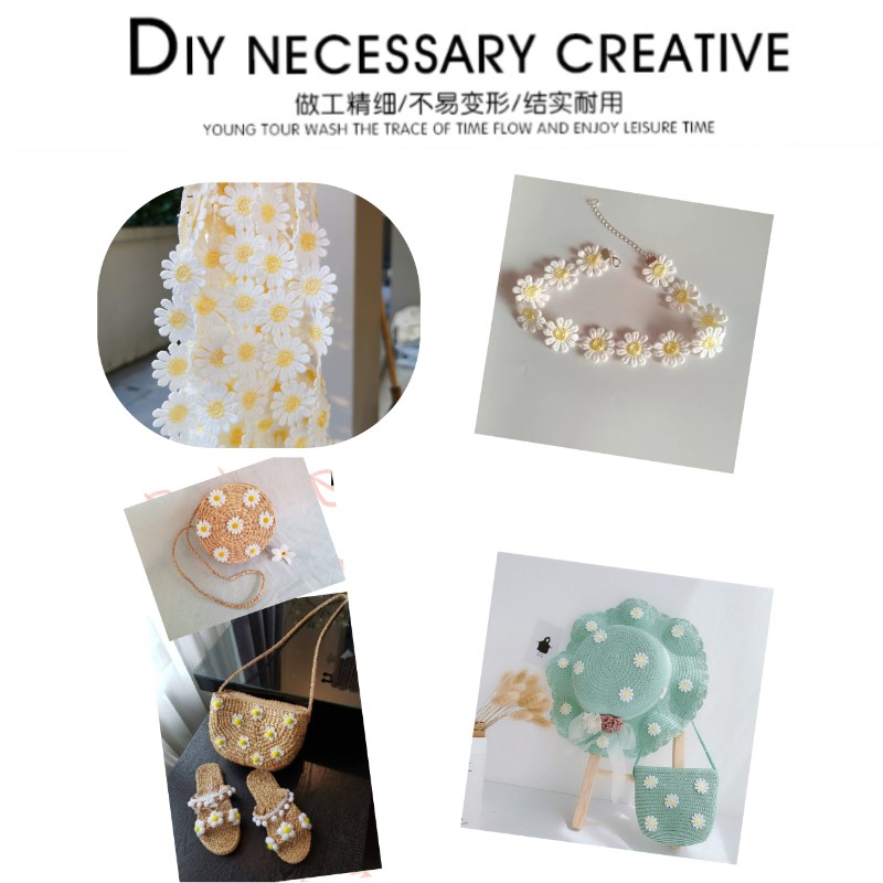 🌼Set DIY  [ดอกเดซี่กลาง]🌼 แต่งสินค้า  DIY แต่งกระเป๋า  แต่งเสื้อผ้า