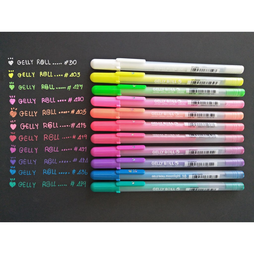 [Sakura] ปากกาเจลลี่โรล Gelly Roll ปากกาเขียนกระดาษดำ สีพาสเทล สีสด