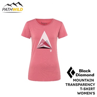 เสื้อยืดผ้าฝ้ายออร์แกนิค BLACK DIAMOND MOUNTAIN TRANSPARENCY T-SHIRT - WOMEN / ROSEWOOD เนื้อผ้านุ่ม มีความยืดหยุ่นดี