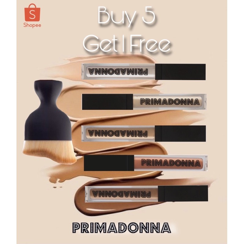 Primadonna คอร์เรคเตอร์สีส้ม คอนซีลเลอร์ ไฮไลท์ และคอนทัวร์ 5 แท่งคละสี ฟรีแปรงเกลี่ยรองพื้นสุดพรีเมียม