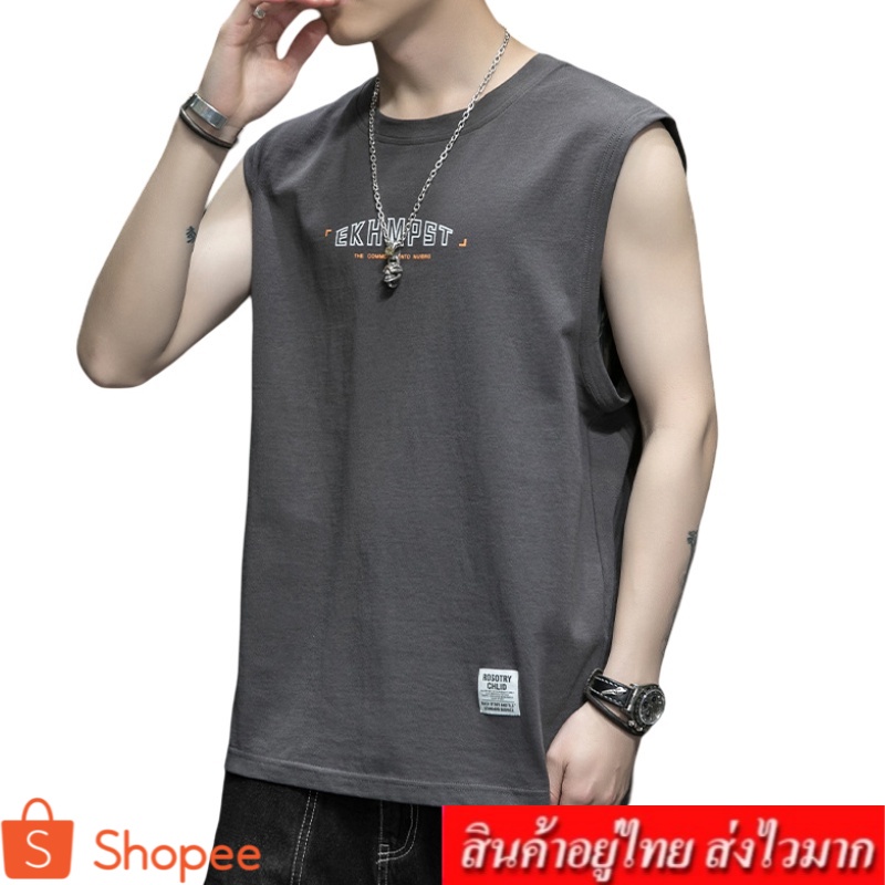 SHOES เสื้อยืดคอกลมเเขนกุดผู้ชาย เสื้อแฟชั่น รุ่น 6626