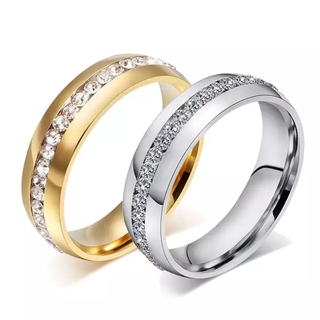( Fashion ) เครื่องประดับแหวนสแตนเลสสําหรับผู้ชายผู้หญิง