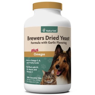 [1000 เม็ด] USA Brewers Yeast (Plus โอเมก้า3+6+9) บำรุงขนสุนัข-แมว ลดคัน ขนร่วง Exp.02/2025