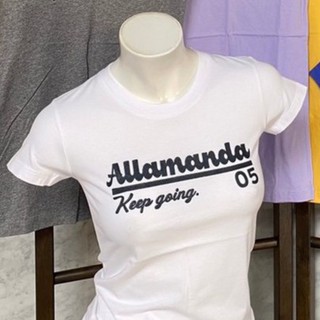 ∏✗SET-J01 เสื้อยืด Allamanda สีขาว คอกลม/คอวี/คอยู/แขนกุด/ ทรงเข้ารูป รวมลาย สินค้าของแท้ ( มี XL )