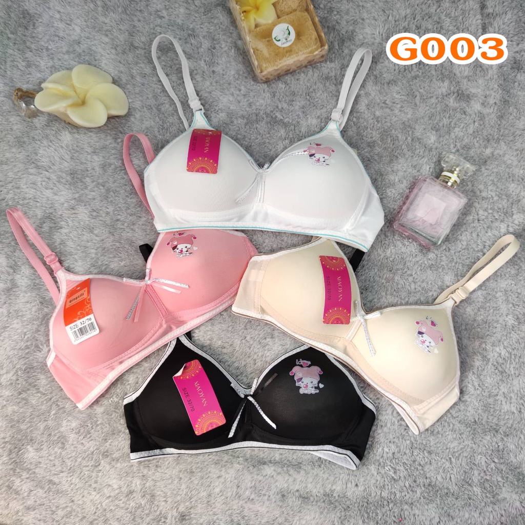 **อ่านรายละเอียดก่อนสั่งซื้อ** เสื้อในเด็ก (G003) (คัพ A) เสื้อชั้นในเด็กผู้หญิง (มีซับฟองน้ำบาง ๆ) แบบตะขอ ไร้โครง